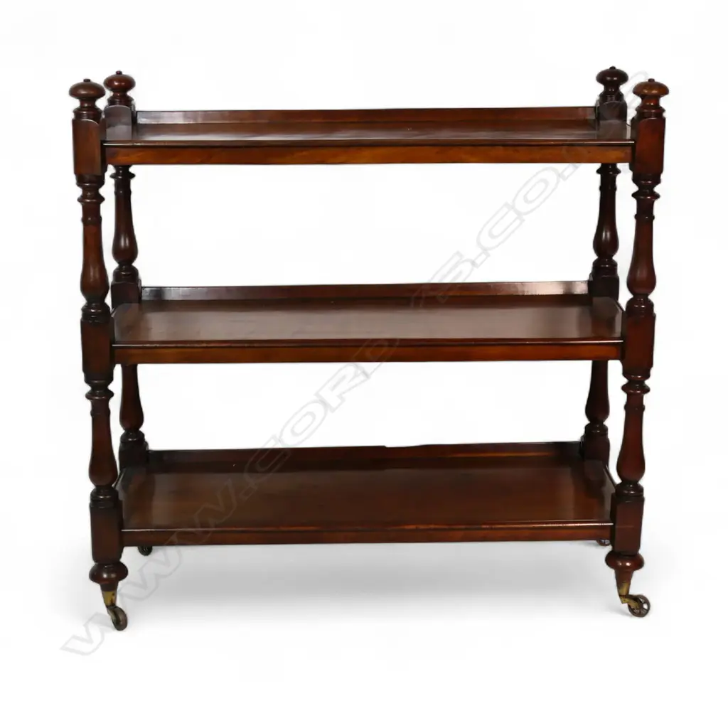 A William IV flame mahogany three-tier dumb waiter, Image 1++
